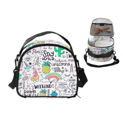 Picture of LUNCH BAG WITH STRAP UNICORN 24X20X22CM